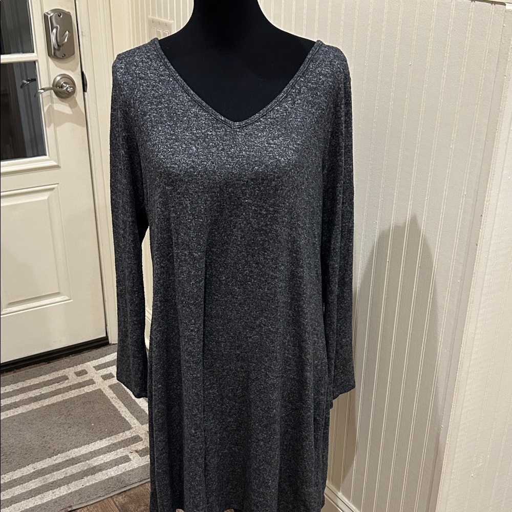 Cupio Heather Gray Long Sleeve Dress